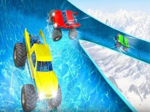 Crazy Monster Truck Water Slide Racing Game