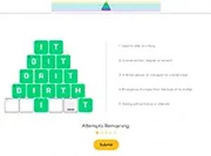 Word Pyramid Puzzle Game
