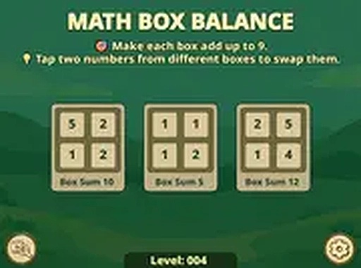 Math Box Balance Puzzle Game